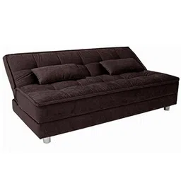 FURNY - Gaiety 3 Seater Supersoft Fabric Sofa Cum Bed (Brown) image 4