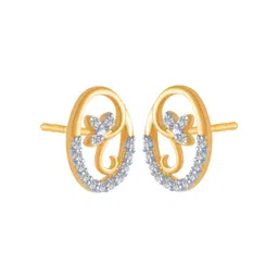 p.c. chandra jewellers 18k (750) Yellow Gold and Diamond Stud Earrings for Women image 3