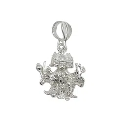 sahiba gems Pure Silver/Chandi Lord Panchmukhi Hanuman ji Pendant (Hanuman Ji 3 D Locket) image 1