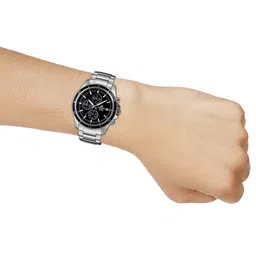 casio Edifice EFR-526D-1AVUDF Black Analog Dial Silver Stainless Steel Band Men's Watch Solid Band Stop-Watch EX093 image 5