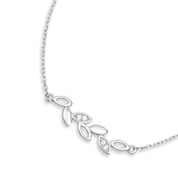 zavya 925 Sterling Silver Cubic Zirconia Leaf Rhodium Plating Chain Bracelet | Gift for Women and Girls | With Certificate of Authenticity and 925 Hallmark|Mother's Day image 4