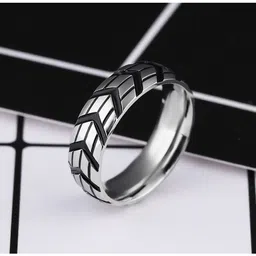yellow chimes Western Style Stainless Steel Ring for Men and Boys image 5