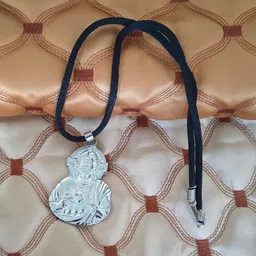 m men style Christian Christ Cross Jesus With Cotten Dori Bronze Zinc And Metal Pendant Necklace For Men And women image 4