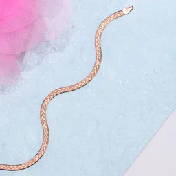 zavya 925 Sterling Silver Rose Gold Plating Braided Abstract Anklets (Single) | Gift for Women & Girls | With Certificate of Authenticity & 925 Hallmark | Gift for Women & Girls image 3