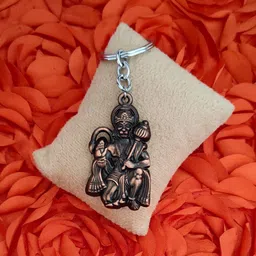 m men style Hindu Lord Bajrangbali Hanuman idol Monkey God of Devotion Locket With Chain Copper Zinc Metal 00 Keychain And Keyring Gift For Men And Women image 4