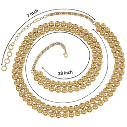 i jewels 18K Gold Plated Traditional Ethnic Round Kundan Studded Adjustable Kamarband/Belly Chain/Kandora/Wait Belt For Women (B016FL) image 3