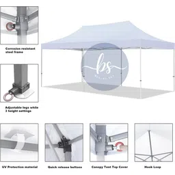 Beyond Sky Heavy Duty Waterproof Gazebo Tent Canopy - 2 Mins Installation, UV Protection, Ideal for Advertising and Car Shelter 10x20 50KG Colour (White) image 5