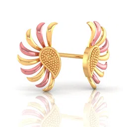 p.c. chandra jewellers Womens 22KT (916) Yellow Gold Phoenix Wing Stud Earrings - 1.1 Grams image 2