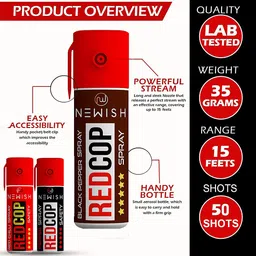 newish Newish® Self Defence Pepper Spray Safety for Women & Men (Pack of 3) Red Chilly, Black Pepper and Pepper Spray 35g/ 55 ML image 3