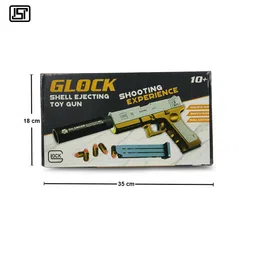 Asian G Lock Gun-Shell ejecting Toy Gun Pistol with Silencer and magzine|Pull Back Action Pistol Toy for Kids Boys|Reaslistic Toy Gun for Kids with Soft Bullets image 5