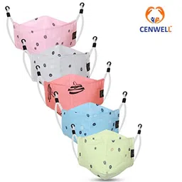 cenwell Kids 3D Mask Reusable, Washable, Breathable & Comfortable Stylish Face Mask with Adjustable Earloops for Boys Girls Children Gift, Cute Designer Fabric Mask image 2