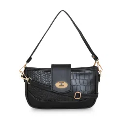 ESBEDA Black Color Croco Texture Crossbody Medium Sling Bag For Women image 1