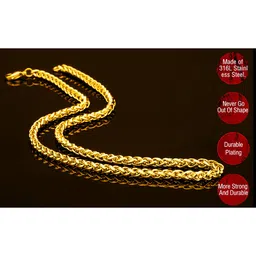 nakabh Stainless Steel Elegant Statement Necklace Chain for Boys and Men image 3