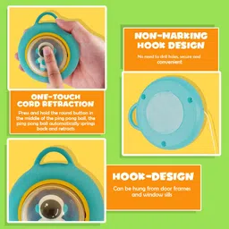 Wembley Hanging Table Tennis Trainer Ping Pong Ball Self Training and Workout Indoor Gaming Set for Adults and 5-8 Years Kids - Multicolor, 2 Player image 5