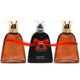 menjewell Luxury Man Perfume Gift Set 3 x 100 ml for Men with Intense Love and Million Thoughts Perfume |Ideal Perfume Combo l EAU DE Perfume for Men l Gift For Him image 1