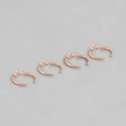 zavya 925 Sterling Silver Set of 2 Queen's Crown Cubic Zircon Rose Gold Plated Toe Rings (Pair)|Gift for Women &Girls|with Authenticity Certificate & 925 Stamp | Women's Day|Mother's Day image 5