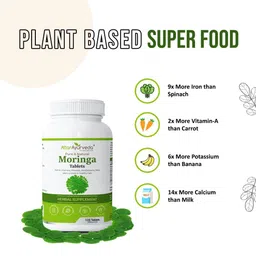 Attar Ayurveda Moringa Tablets 120 Tablets, 500 mg each | Drumstick Leaf Tablets | Pure and Natural, Highly Nutritious image 3