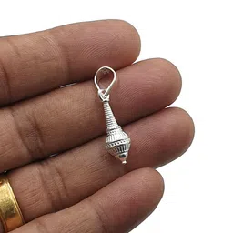 sahiba gems Solid Chandi/Silver Lord Bajrang Bali Hanuman Ji Gada Locket For Men/Boys (Hanuman Gada Pendant) image 3