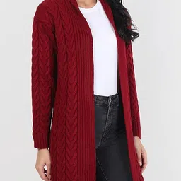 joe hazel Chunky Woollen Coat - Brick RED - P image 4