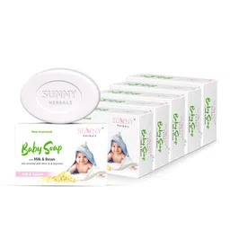 Sunny Herbals Baby Care Soap for Soft & Gentle Baby Skin | With Milk & Besan | Enriched With Olive Oil & Glycerine, 75 gm (Pack of 4) image 1