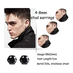 Yellow Chimes Earrings for Men and Boys | Fashion Studs Set Earrings for Women | Stainless Steel stud Earrings | Accessories Jewellery for Men | Birthday Gift for Men and Women Anniversary Gift for Husband and Wife image 3