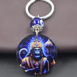afh Lord Mahabali Hanuman Religious Evil Eye Acrylic Keychain for Men and Women image 2