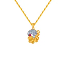 p.c. chandra jewellers 14k (585) Yellow Gold and American Diamond Pendant for Women image 1