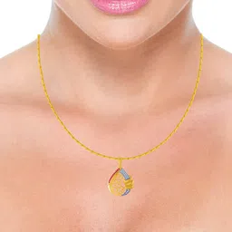 p.c. chandra jewellers 14k (585) Yellow Gold and American Diamond Pendant for Women image 2
