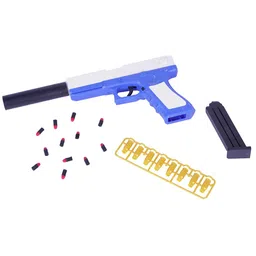 Asian G Lock Gun-Shell ejecting Toy Gun Pistol with Silencer and magzine|Pull Back Action Pistol Toy for Kids Boys|Reaslistic Toy Gun for Kids with Soft Bullets image 3
