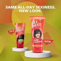 Set Wet Styling Hair Gel for Men - Shine Everyday, 50gm | Light Hold, High Shine |For Long Hair| No Alcohol, No Sulphate image 3