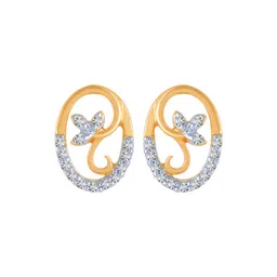 p.c. chandra jewellers 18k (750) Yellow Gold and Diamond Stud Earrings for Women image 1