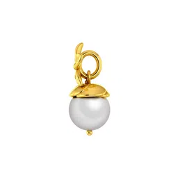p.c. chandra jewellers 22KT (916) Yellow Gold BIS Hallmark Flower with Pearl Pendant For Women - 0.66 Grams image 3