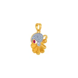 p.c. chandra jewellers 14k (585) Yellow Gold and American Diamond Pendant for Women image 3
