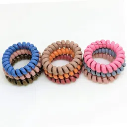 MANODHRUVA Hair Rubber Bands for Women (4pcs Spiral Rubber) image 3