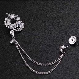 sullery Unique Dragon Design Crystal Brooch Silver Brass Brooch For Men And Boys image 3