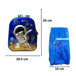 taufa villa Space School Bag for Boys Waterproof Backpack Astronaut School Bag for Nursery/LKG/UKG and Prep Class and Boys (Age Group Till 6 Years)(Small Size) image 5