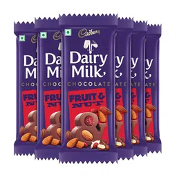 Cadbury Dairy Milk Fruit and Nut Chocolate Bars, 75 g (Pack of 6) image 1