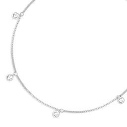 zavya 925 Sterling Silver Cubic Zirconia Rhodium Plating Anklet (Pair) | Gift for Women & Girls | With Certificate of Authenticity & 925 Stamp image 4