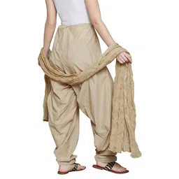 branded filter products Women's Cotton Plain Traditional Punjabi Patiala Pant with Dupatta Set (Free Size) image 2