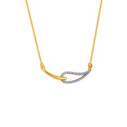 p.c. chandra jewellers 14k (585) Yellow Gold and American Diamond Pendant for Women image 2