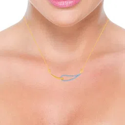 p.c. chandra jewellers 14k (585) Yellow Gold and American Diamond Pendant for Women image 4