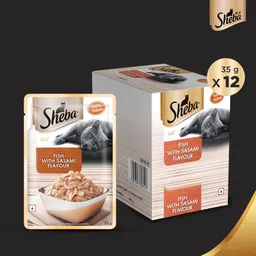 Sheba Rich Premium Adult (1+ Years) Wet Cat Food, Fish with Sasami Flavour, 35 g Pouch (Pack of 12), High-moisture wet food for healthy hydration image 2