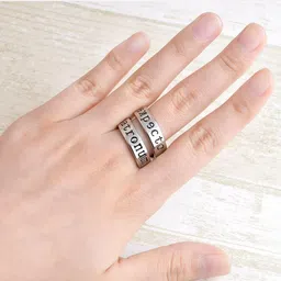 kairangi Rings for MenHarry Potter Spell Expecto Patronum Twisted Silver Ring for Girls and Boys image 3