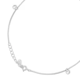 zavya 925 Sterling Silver Cubic Zirconia Rhodium Plating Anklet (Pair) | Gift for Women & Girls | With Certificate of Authenticity & 925 Stamp image 5