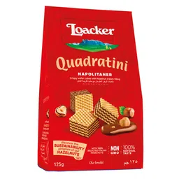 Loacker Quadratini Napolitaner Nuts(Hazelnut)- 125 Gram, Italy image 1