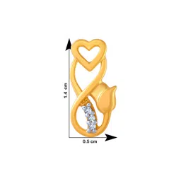 p.c. chandra jewellers 14k (585) Yellow Gold and American Diamond Stud Earrings for Women image 4
