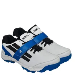 gowin Pace White/Navy Cricket Shoes Size-4 with TR-88-W Cricket Leather Ball Veg Tanned White image 1