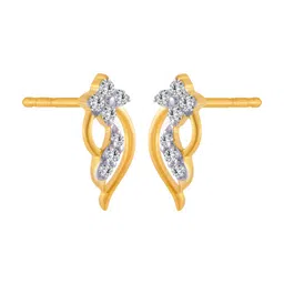 p.c. chandra jewellers 18k (750) Yellow Gold and Diamond Stud Earrings for Women image 3