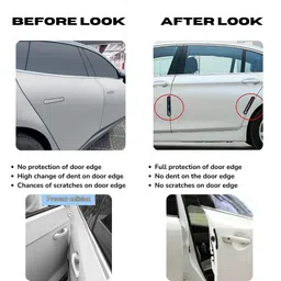 Wheelyfine Car Rubber Door Edge Guard Suitable for Hyundai Cars, Set of 4pcs Anti Scratch and Anti Collision, Black Colour image 4