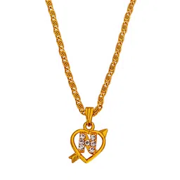 sullery Alphabet Initial Letter Heart Arrow N Locket Gift for Lover Girlfriend Pendant Necklace for Women and Girl image 1